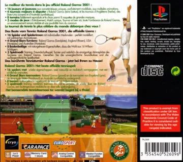 Roland Garros French Open 2001 (EU) box cover back